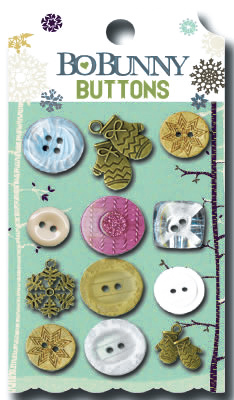 Bo Bunny - Snow Day - Buttons  (sold in 3's)
