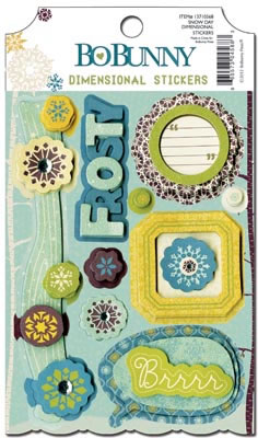 Bo Bunny - Snow Day - Dimensional Stickers  (sold in 3's)