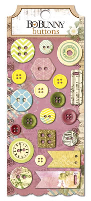 Bo Bunny Press - C'est la Vie - Buttons  (sold in 3's)
