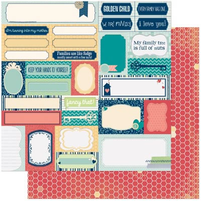 Bo Bunny Press - Family Is - Silly 12x12 d/sided paper  (pack of 10)