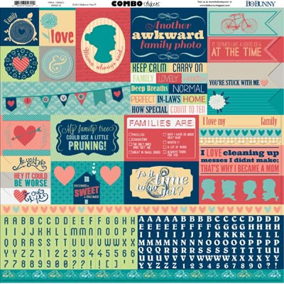 Bo Bunny Press - Family Is - Combo Sticker  (sold in 6's)