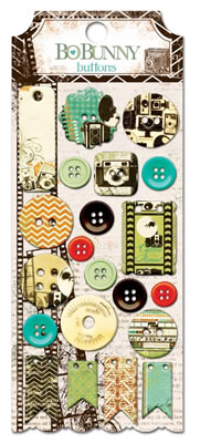 Bo Bunny Press - Mama-razzi2 - Buttons  (sold in 3's)