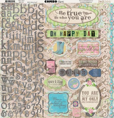 Bo Bunny Press - Prairie Chic - Combo Sticker  (sold in 6's)