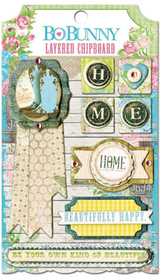 Bo Bunny Press - Prairie Chic - Layered Chipboard  (sold in 3's)
