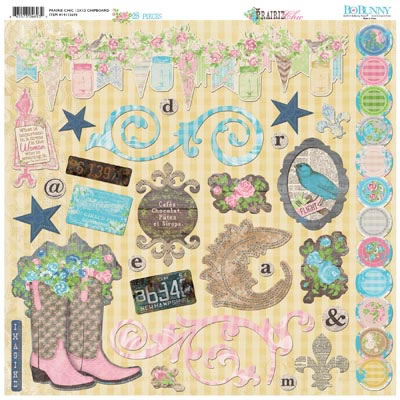 Bo Bunny Press - Prairie Chic - 12x12 Chipboard  (sold in 3's)