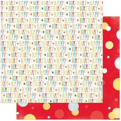 Bo Bunny Press - Surprise! - Birthday 12x12 d/sided paper  (pack of 10)