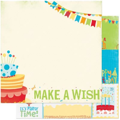 Bo Bunny Press - Surprise! - Cake 12x12 d/sided paper  (pack of 10)