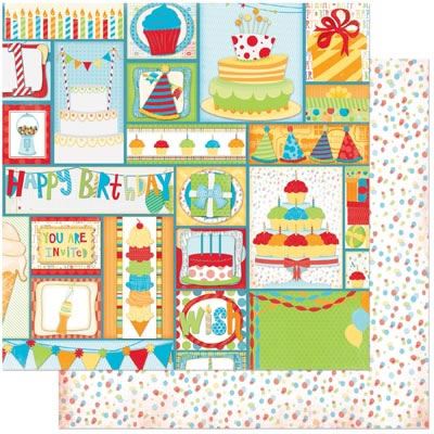Bo Bunny Press - Surprise! - You're Invited 12x12 d/sided paper  (pack of 10)