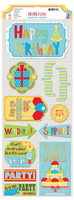 Bo Bunny Press - Surprise! - Party Time Sticker  (sold in 6's)