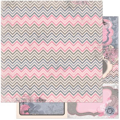 Bo Bunny Press - Isabella - Delicate 12x12 d/sided paper  (pack of 10)