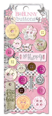 Bo Bunny Press - Isabella - Buttons  (sold in 3's)