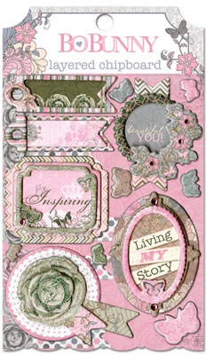 Bo Bunny Press - Isabella - Layered Chipboard  (sold in 3's)
