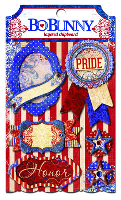 Bo Bunny Press - Anthem - Layered Chipboard  (sold in 3's)