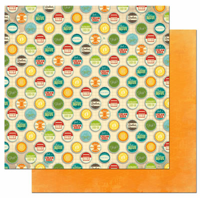 Bo Bunny Press - Key Lime - Sun-Dew 12x12 d/sided paper  (pack of 10)
