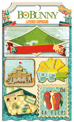 Bo Bunny Press - Key Lime - Layered Chipboard  (sold in 3's)