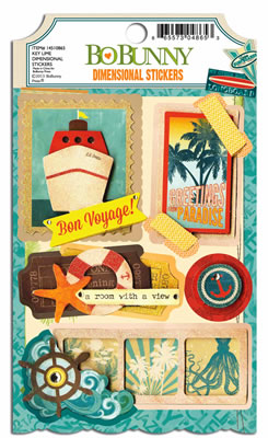 Bo Bunny Press - Key Lime - Dimensional Stickers  (sold in 3's)
