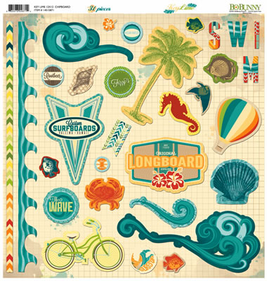 Bo Bunny Press - Key Lime - 12x12 Chipboard  (sold in 3's)