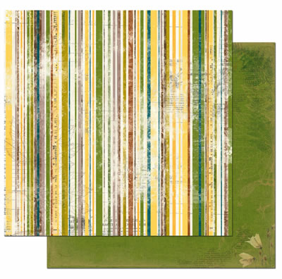 Bo Bunny Press - Trail Mix - Stripe 12x12 d/sided paper  (pack of 10)
