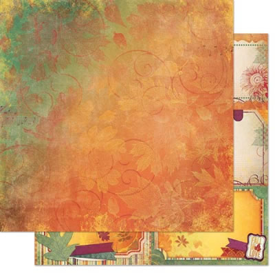 Bo Bunny - Autumn Song - Twilight 12x12 d/sided paper  (pack of 10)