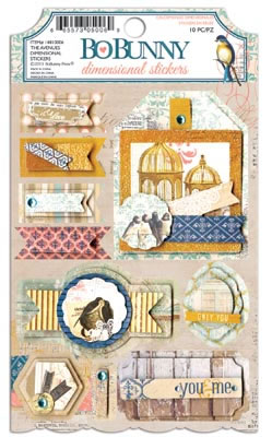Bo Bunny - The Avenues - Dimensional Stickers  (sold in 3's)