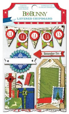 Bo Bunny - Elf Magic - Layered Chipboard  (sold in 3's)