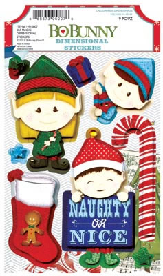 Bo Bunny - Elf Magic - Dimensional Stickers  (sold in 3's)