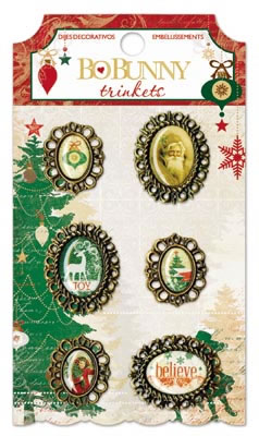 Bo Bunny Press - Silver and Gold - Trinkets  (sold in 3's)