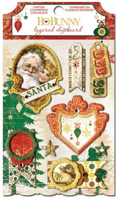 Bo Bunny Press - Silver and Gold - Layered Chipboard  (sold in 3's)