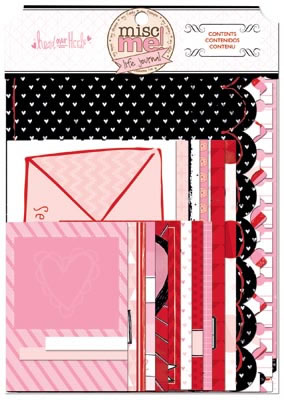 Bo Bunny - Misc Me - Head over Heels Journal Contents  (sold in 3's)