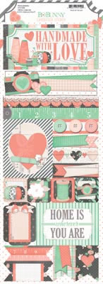 Bo Bunny - Pincushion - Handmade with Love Sticker  (pack of 6)