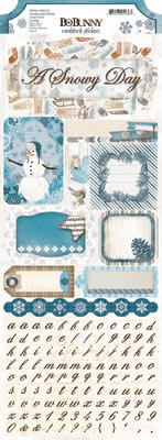 Bo Bunny - Woodland Winter - Snowy Day Sticker  (pack of 6)