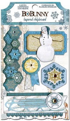 Bo Bunny - Woodland Winter - Layered Chipboard  (sold in 3's)