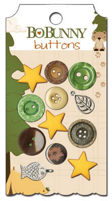 Bo Bunny Press - Camp A Lot - Buttons  (sold in 3's)