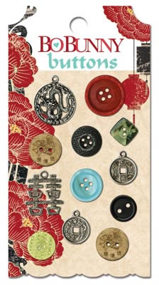 Bo Bunny Press - Serenity - Buttons  (sold in 3's)