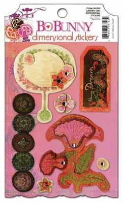 Bo-Bunny Press - Garden Girl - Dimensional Stickers  (sold in 3's)