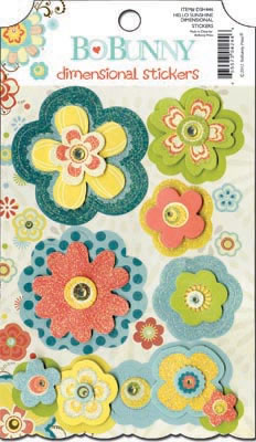 Bo Bunny Press - Hello Sunshine - Dimensional Stickers  (sold in 3's)