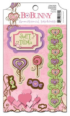 Bo Bunny Press - Smoochable - Dimensional Stickers  (sold in 3's)