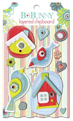 Bo Bunny Press - Alora - Layered Chipboard  (sold in 3's)