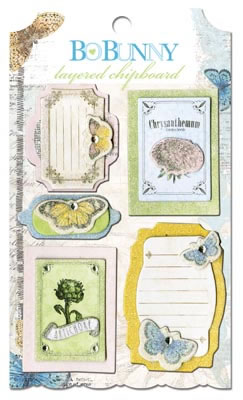 Bo Bunny Press - Country Garden - Layered Chipboard  (sold in 3's)