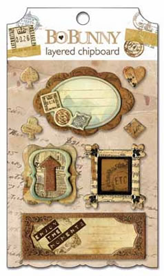 Bo-Bunny Press - et Cetera - Layered Chipboard (sold in 3's)  (sold in 3's)