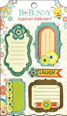 Bo Bunny Press - Hello Sunshine - Layered Chipboard  (sold in 3's)