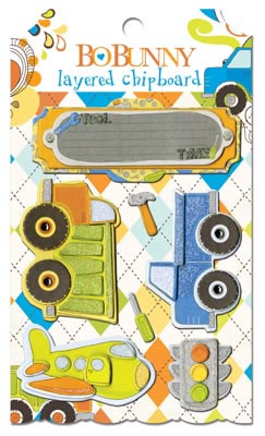 Bo Bunny Press - On the Go - Layered Chipboard  (sold in 3's)