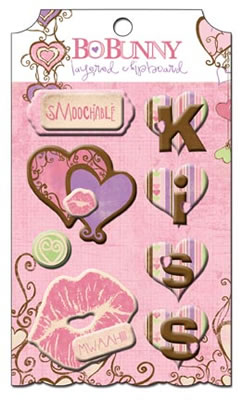 Bo Bunny Press - Smoochable - Layered Chipboard  (sold in 3's)
