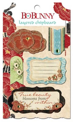 Bo Bunny Press - Serenity - Layered Chipboard  (sold in 3's)