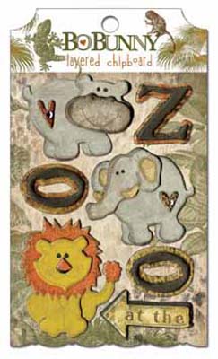 Bo Bunny Press - Zoology - Layered Chipboard  (sold in 3's)