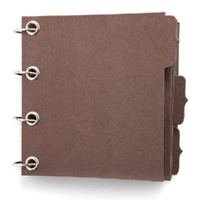 BasicGrey - Tabbed Chipboard Album - Milk Chocolate  (sold in 3's)