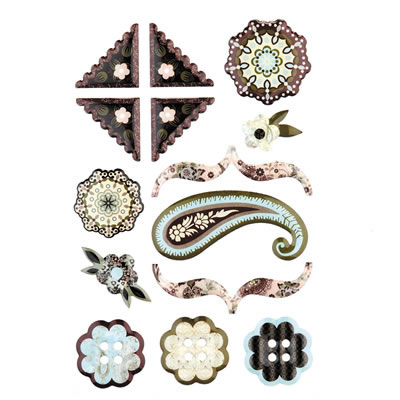 BasicGrey - Cappella - Epoxy Stickers  (sold in 3's)