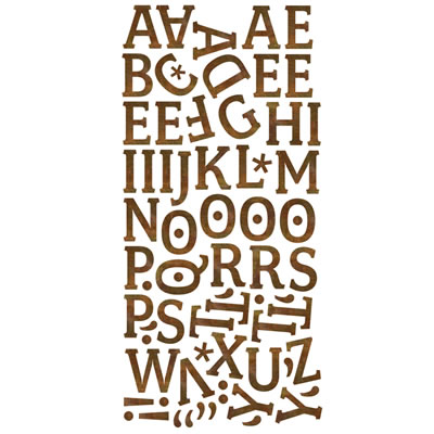 BasicGrey - Curio - Mini Mono Alpha Stickers  (pack of 5)