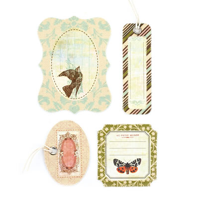 BasicGrey - Curio - Canvas Tags  (sold in 3's)