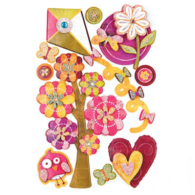 BasicGrey - Green at Heart - Pops Layer Stickers  (sold in 3's)
